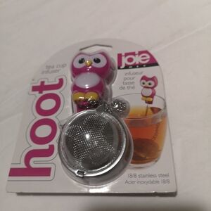 Joie Pink and White Owl Tea Infuser